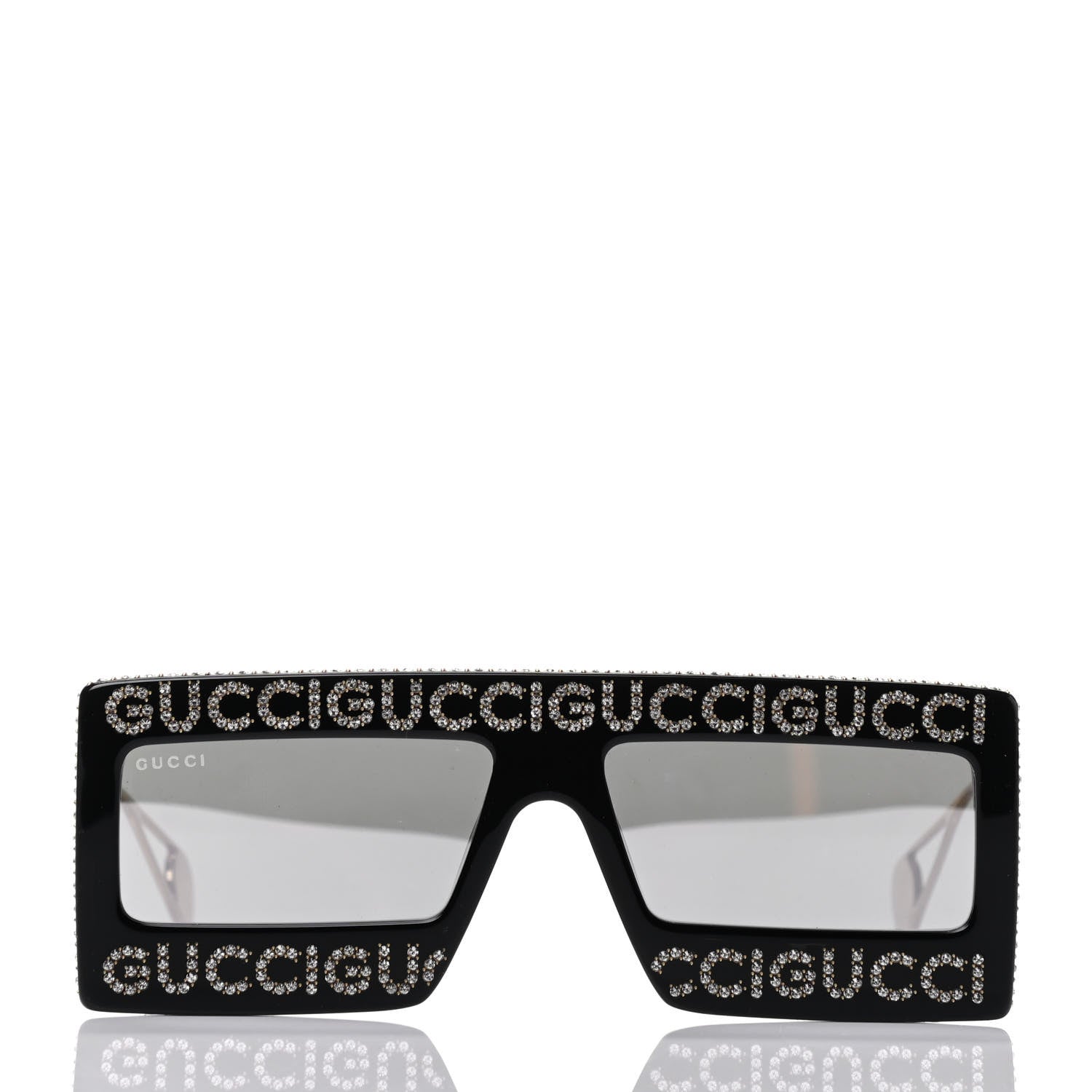 Gucci Acetate Crystal Mask-Frame Sunglasses GG0431S Black 2 of 6