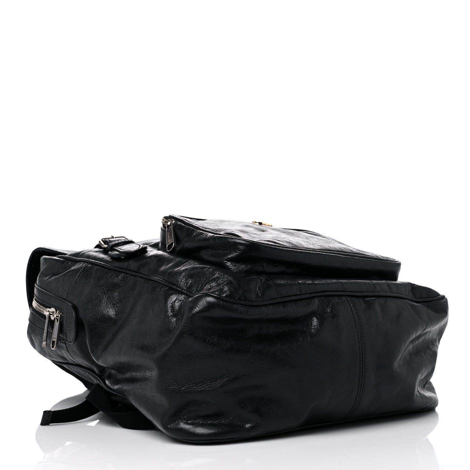 Gucci Fluffy Calfskin Mesh Nylon Medium Morpheus Double Buckle Backpack Black 3 of 14