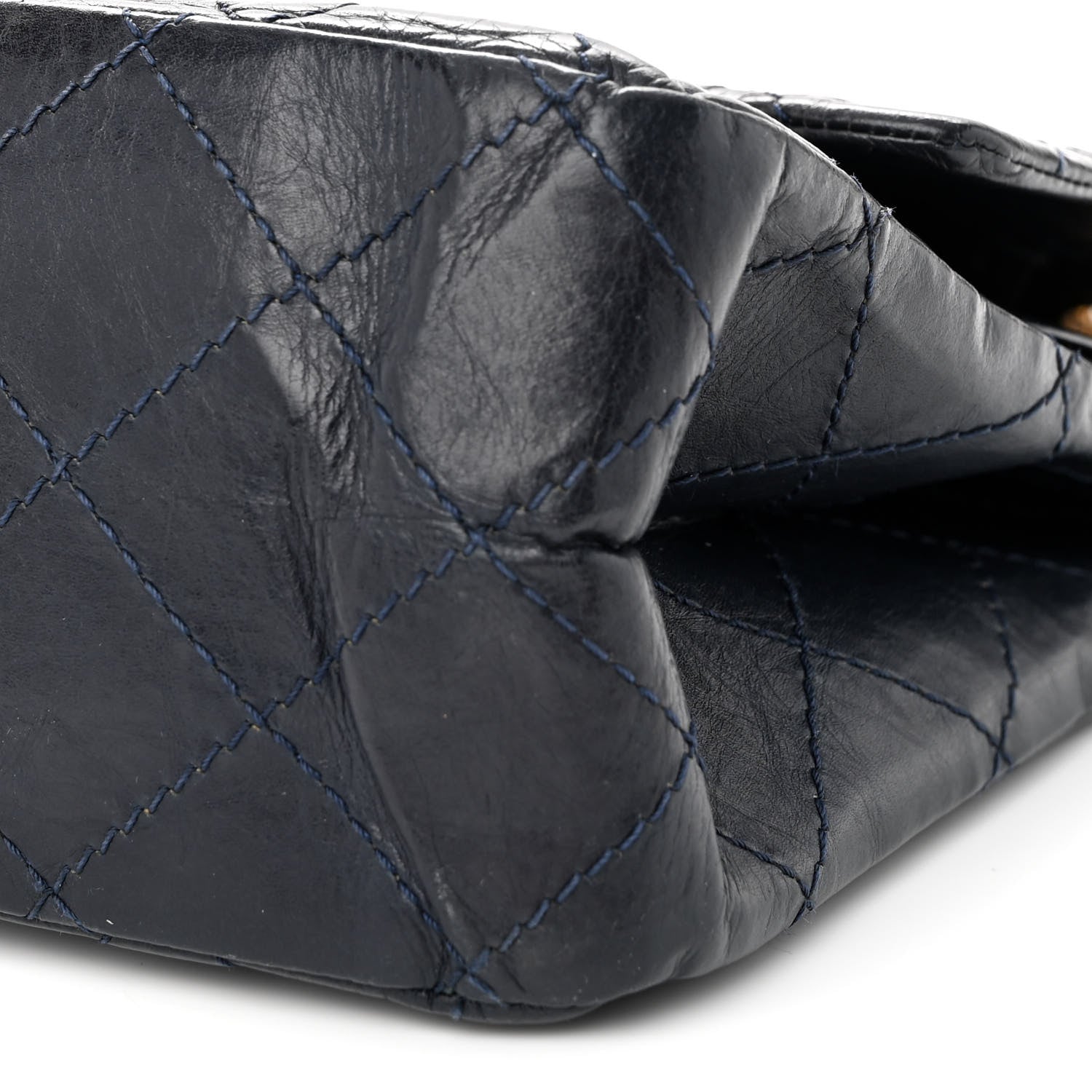 Chanel Aged Calfskin Quilted 2.55 Reissue 227 Flap Navy Blue 10 of 15