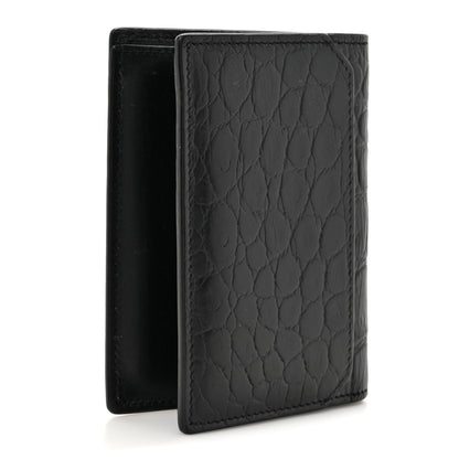 Saint Laurent Crocodile Embossed Bi-Fold Wallet Black 3 of 9