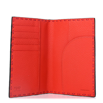 Fendi Cuoio Romano Selleria Bi-Color Passport Cover Fuxia Papavero 4 of 4