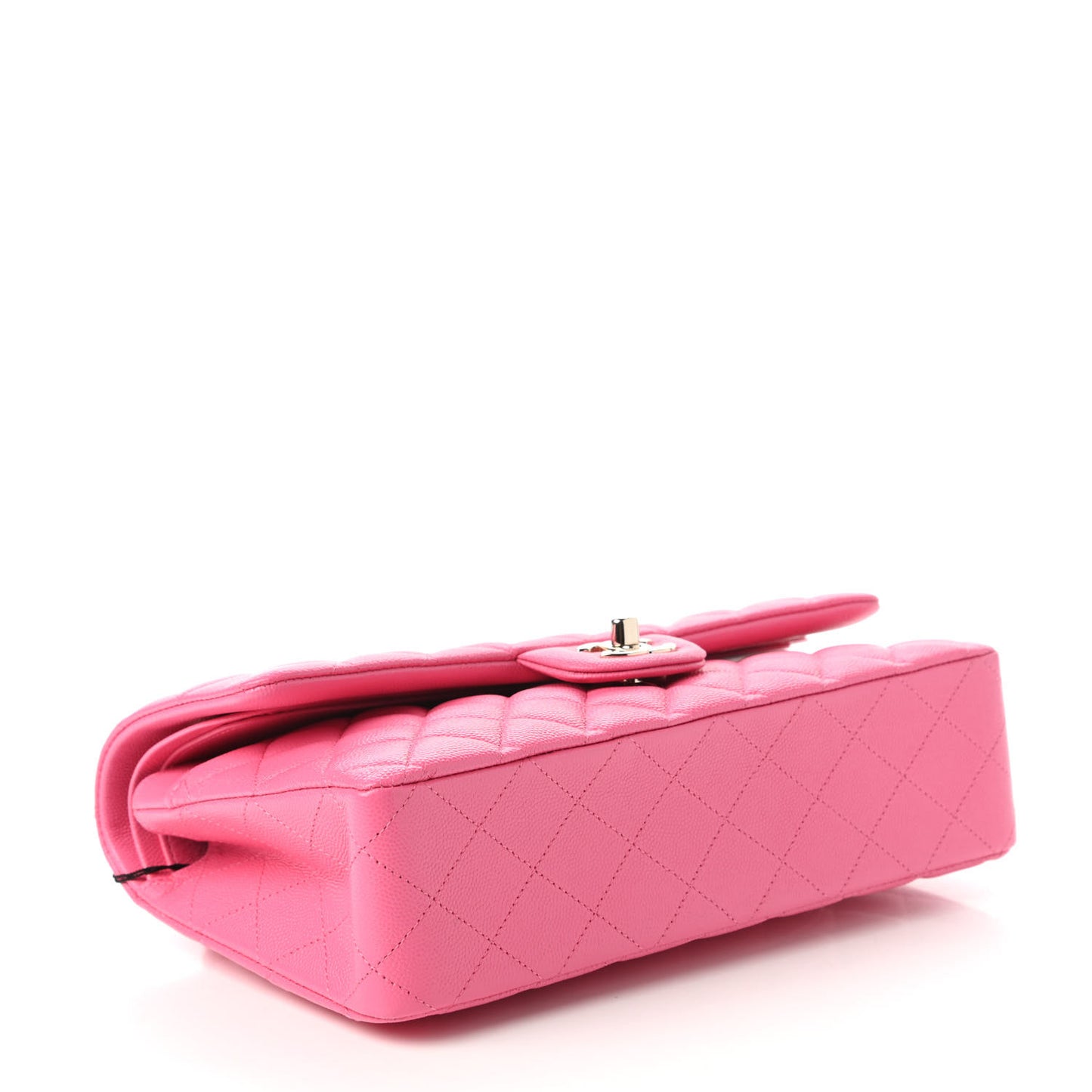 Caviar Quilted Medium Double Flap Pink