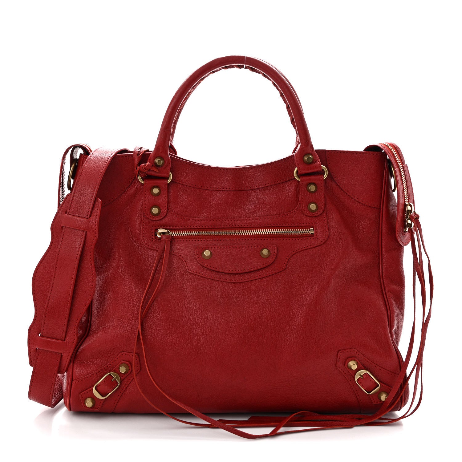 Balenciaga Sugar Goatskin Classic Gold Hardware Velo Rouge Coquelicot 1 of 15