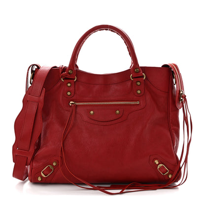 Balenciaga Sugar Goatskin Classic Gold Hardware Velo Rouge Coquelicot 1 of 15