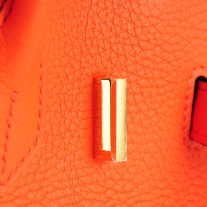 Hermes Taurillon Clemence Birkin 30 Orange Poppy 14 of 27