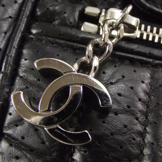 Chanel Aged Calfskin Perforated Expandable Tote Black 10 of 10