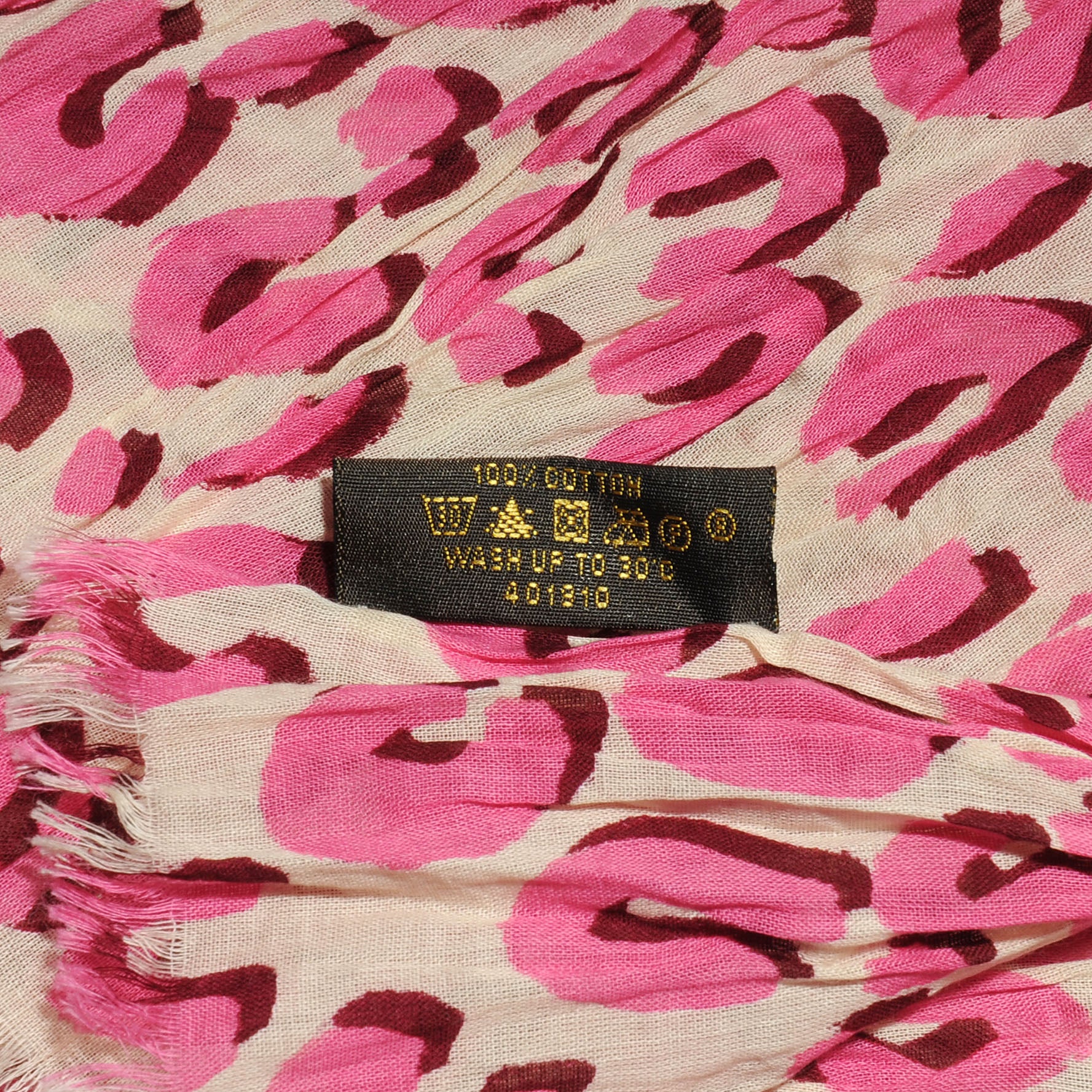 Louis Vuitton Cotton Leopard Pareo Blanc Corail 7 of 7