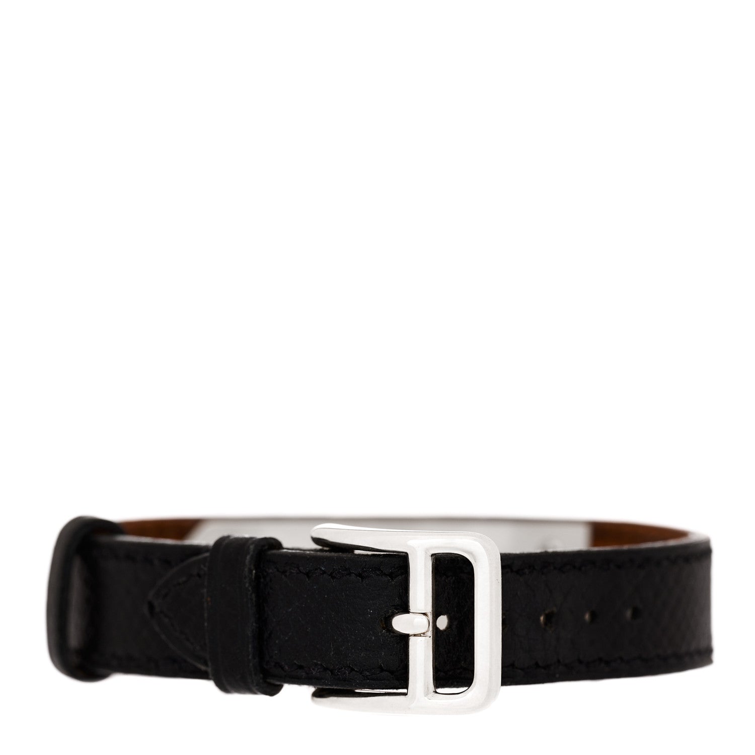 Hermes Sterling Silver Courchevel 20mm Kelly Cadena Quartz Watch Noir 6 of 12