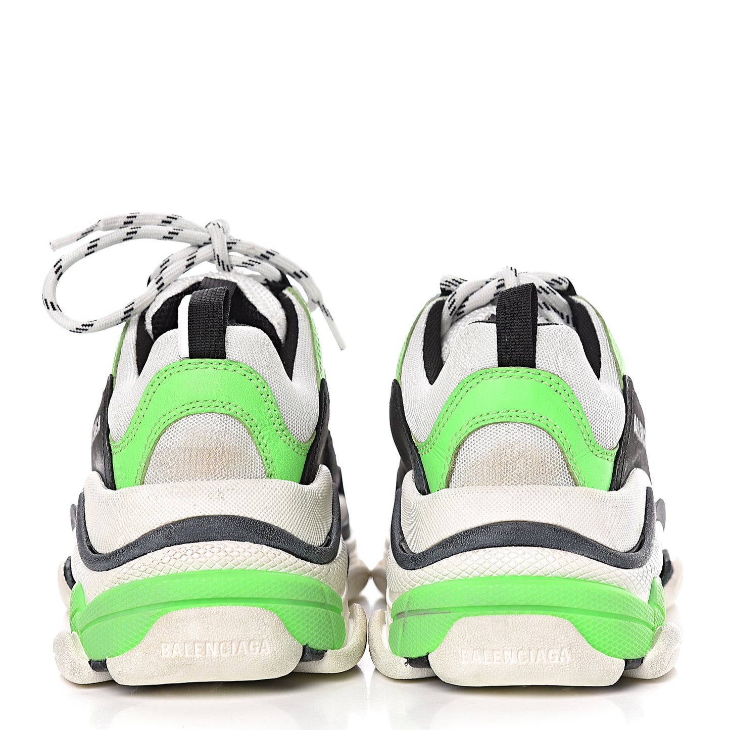 Fabric Mesh Womens Triple S Sneakers 38 White Green Fluo Black