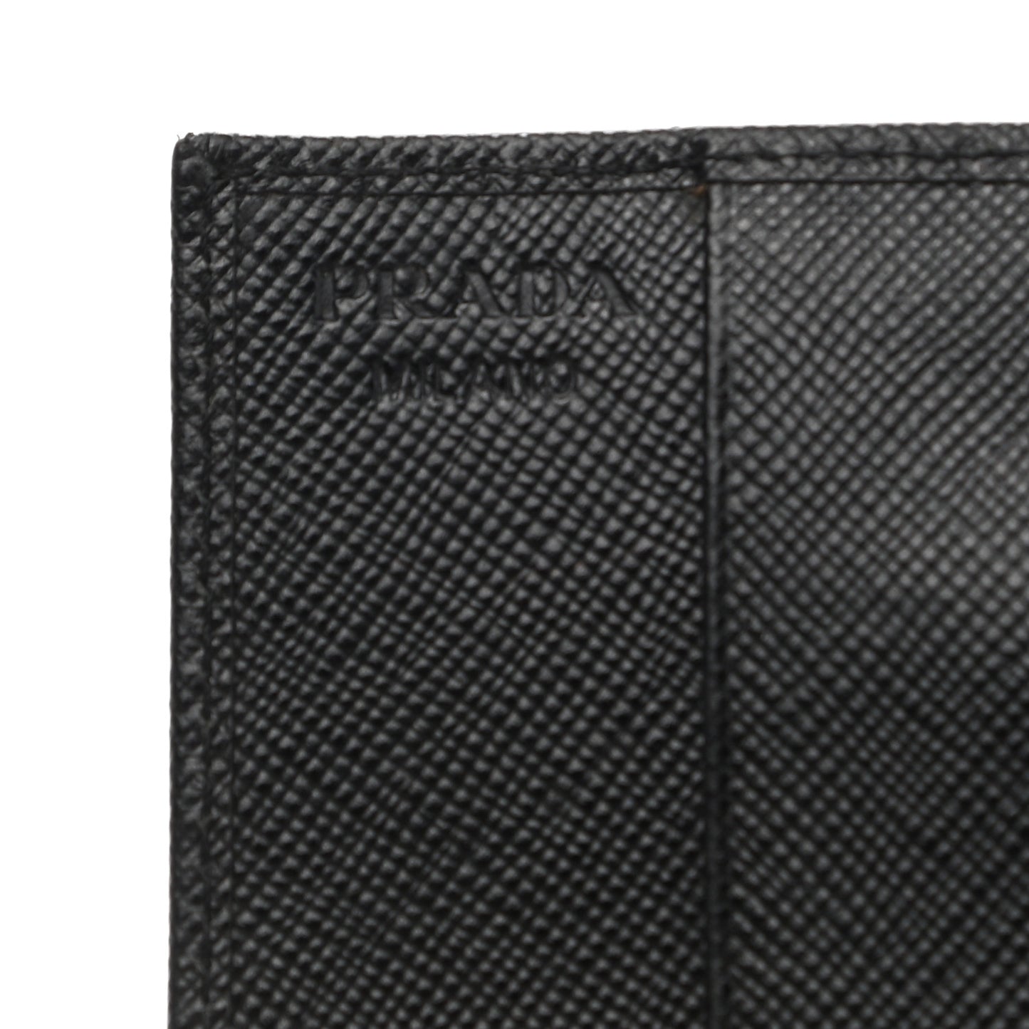 Saffiano Metal Tri-Fold Wallet Black