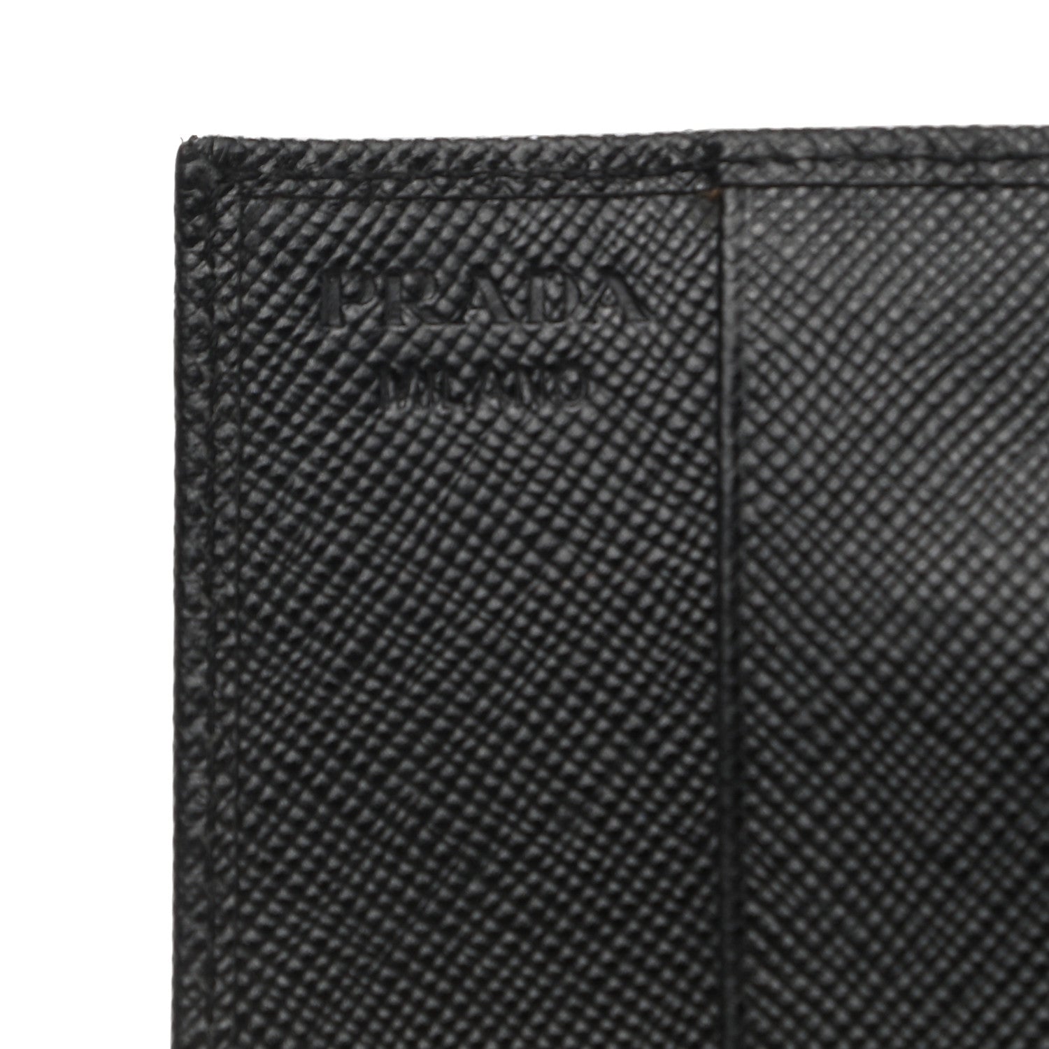 Prada Saffiano Metal Tri-Fold Wallet Black 6 of 8