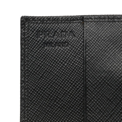 Prada Saffiano Metal Tri-Fold Wallet Black 6 of 8