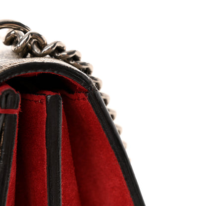Gucci GG Supreme Monogram Suede Cudu Medium Dionysus Shoulder Bag Beige Ebony Vulcanic Red 15 of 18