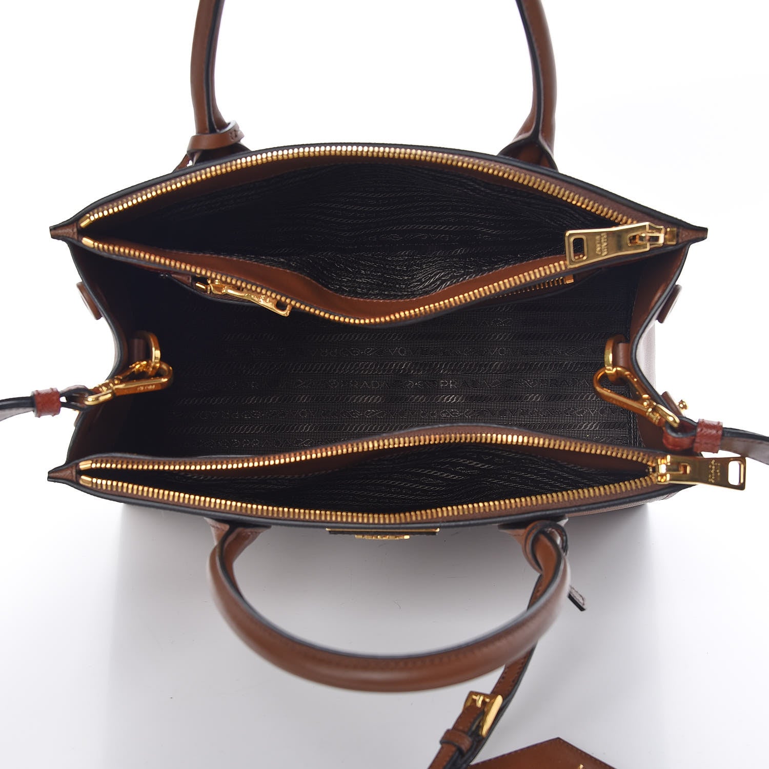 Prada Saffiano City Calfskin Greche Paradigme Bag Palissandro 7 of 10