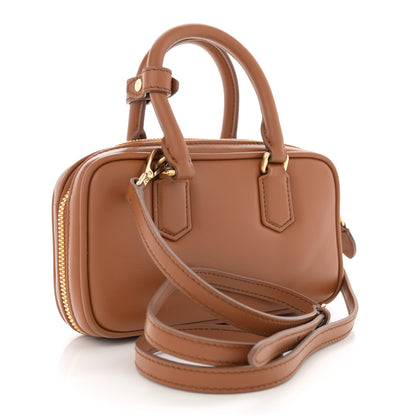 Miu Miu Calfskin Mini Arcadie Top Handle Bag Cognac 3 of 11
