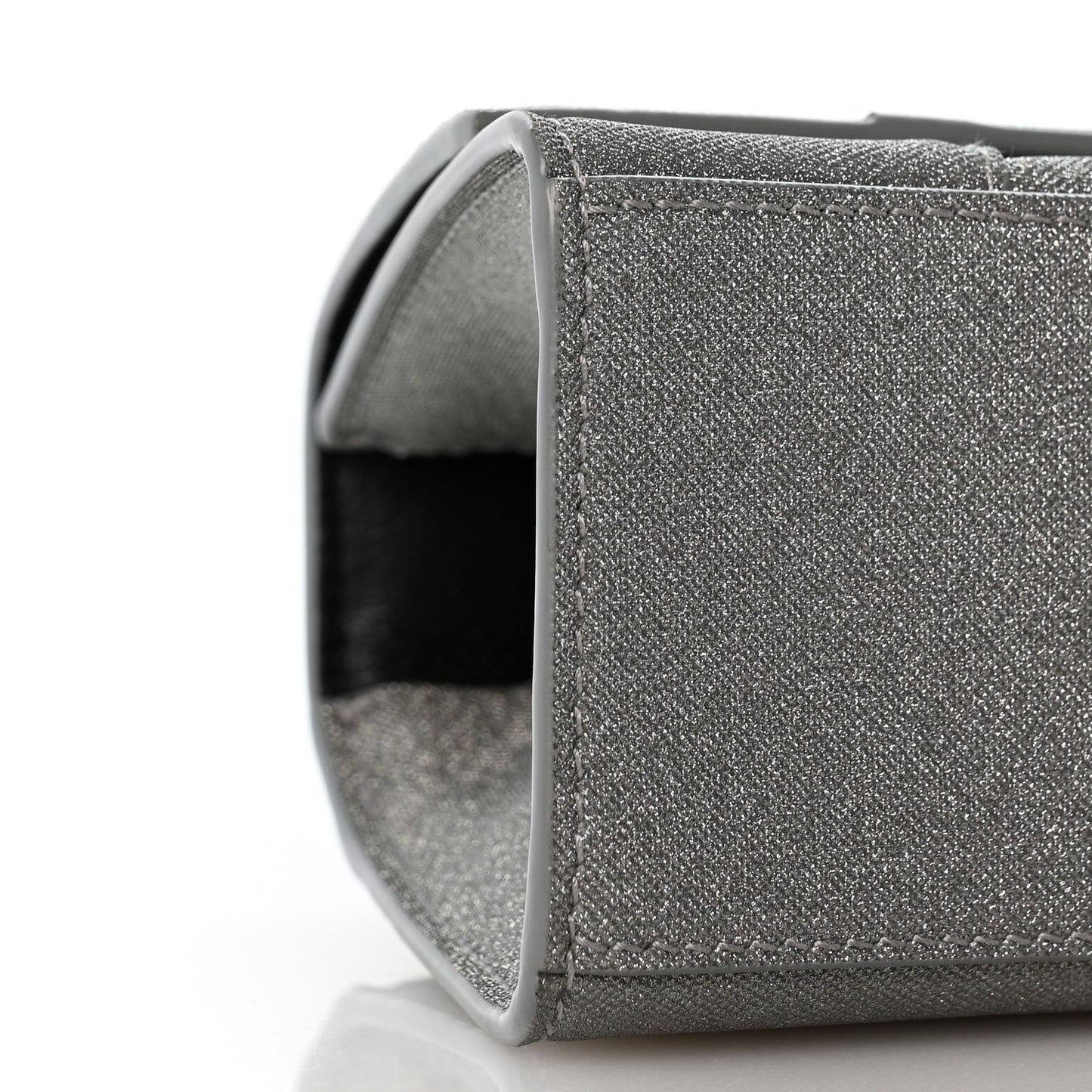 Glitter Fabric Hourglass Top Handle Bag XS Grey