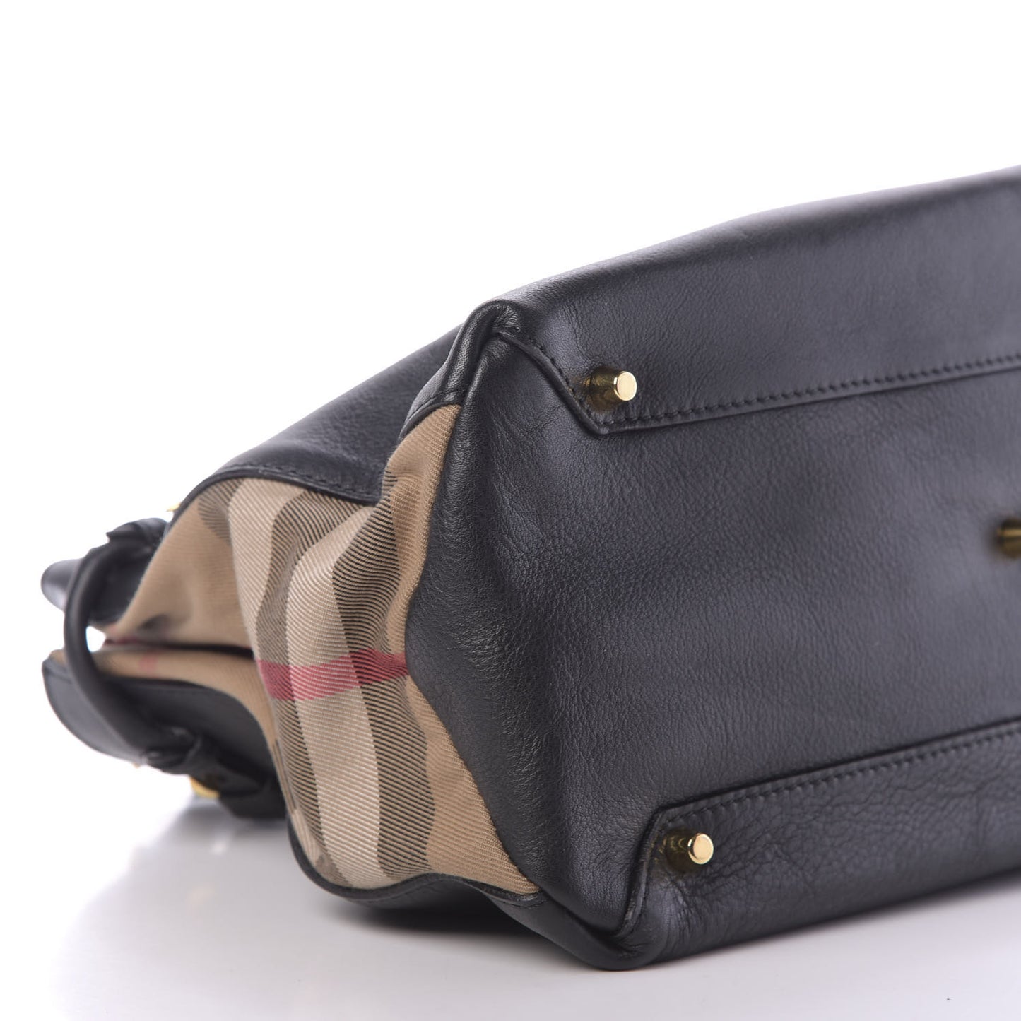 Smooth Calfskin Medium Banner Tote Black