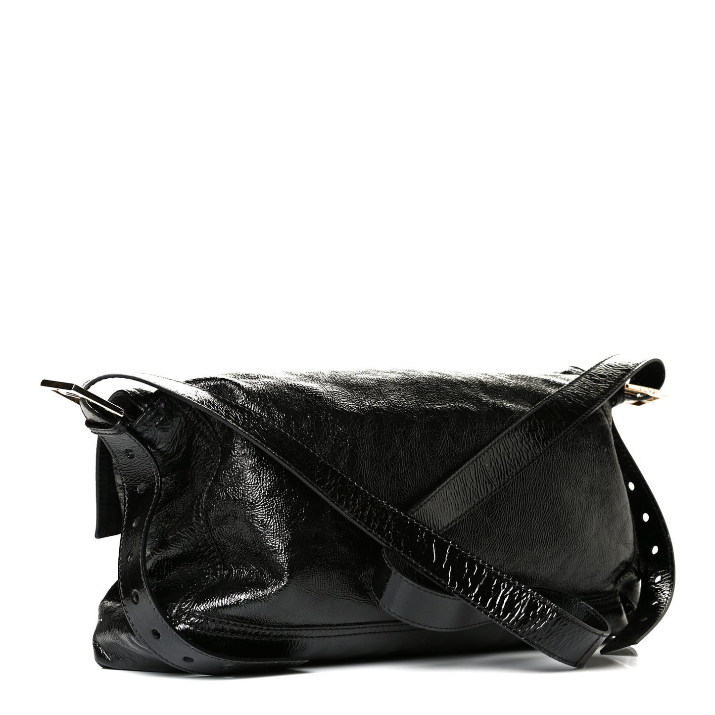 Vitello Naplak Large Convertible Baguette Black