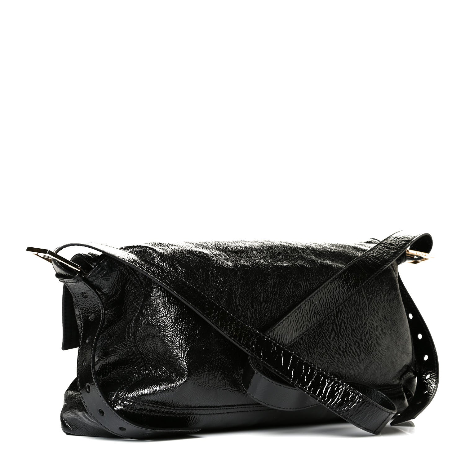 Fendi Vitello Naplak Large Convertible Baguette Black 3 of 8