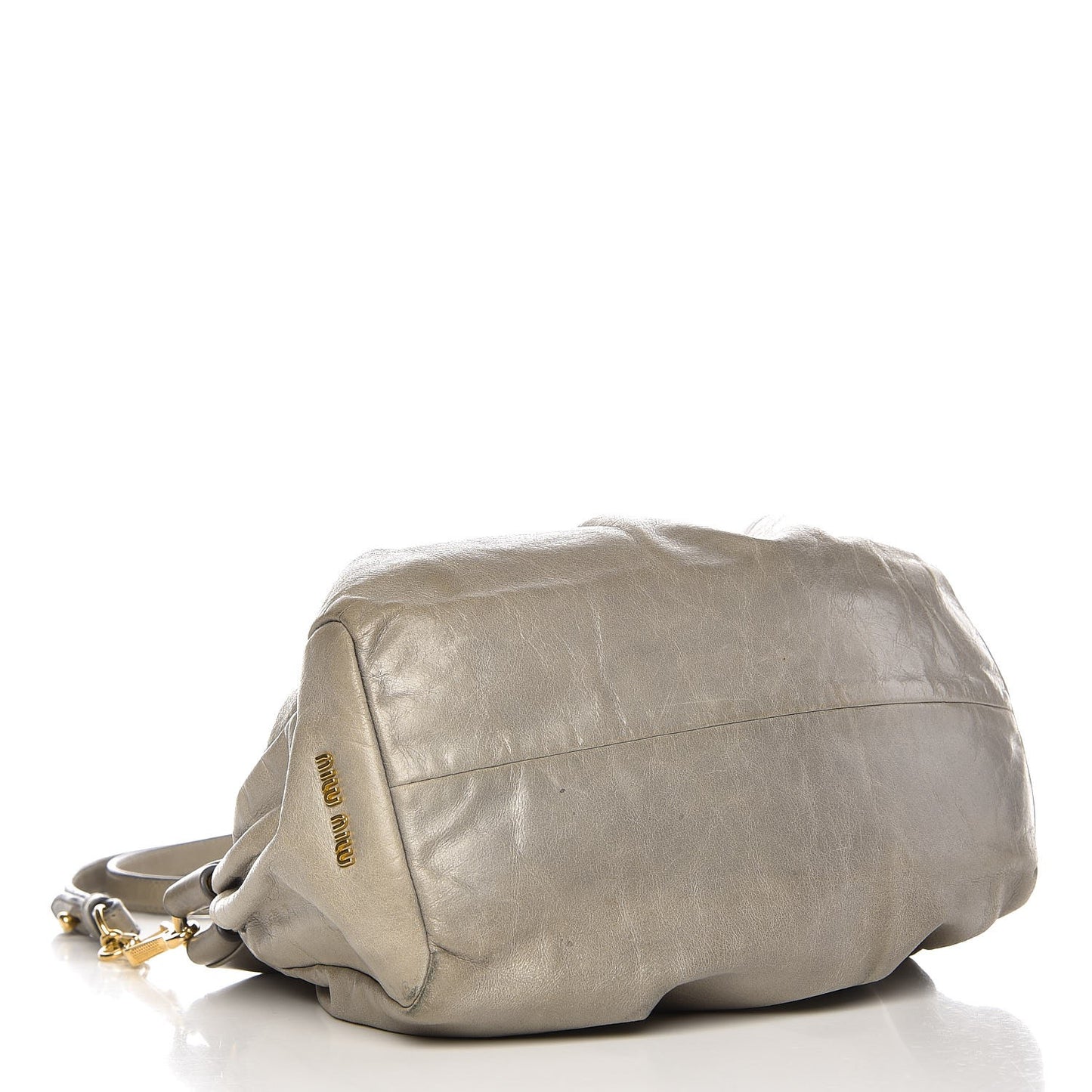 Vitello Lux Small Gathered Tote Agave