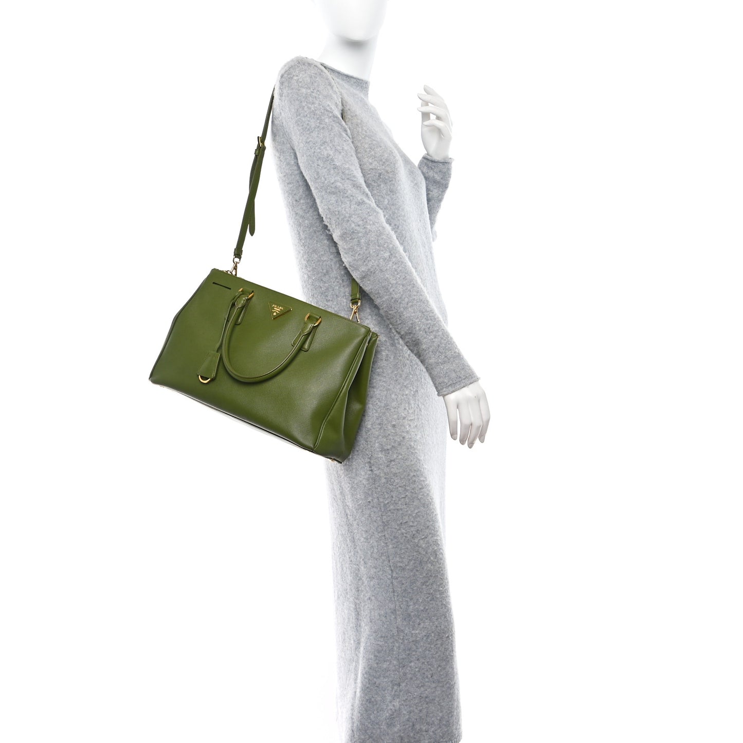 Saffiano Medium Galleria Double Zip Tote Edera