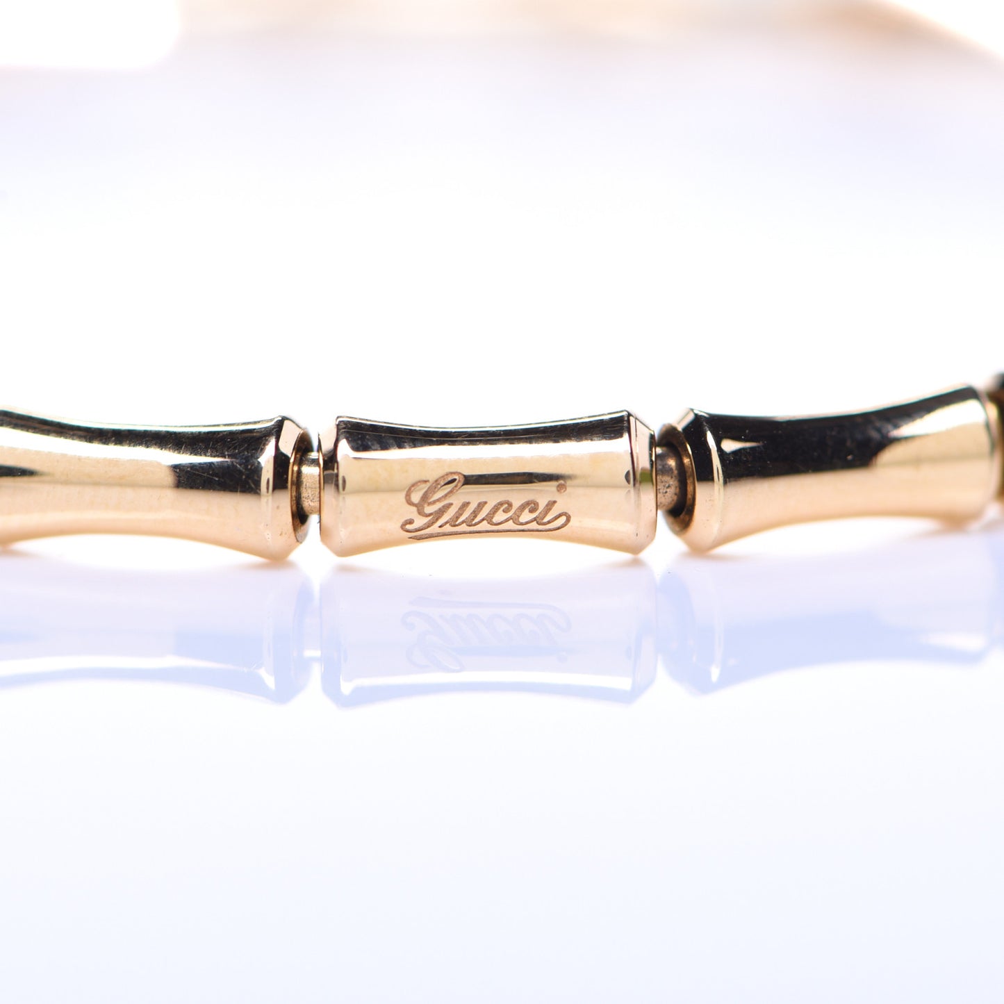 18K Yellow Gold Small Bamboo Spring Bracelet 17