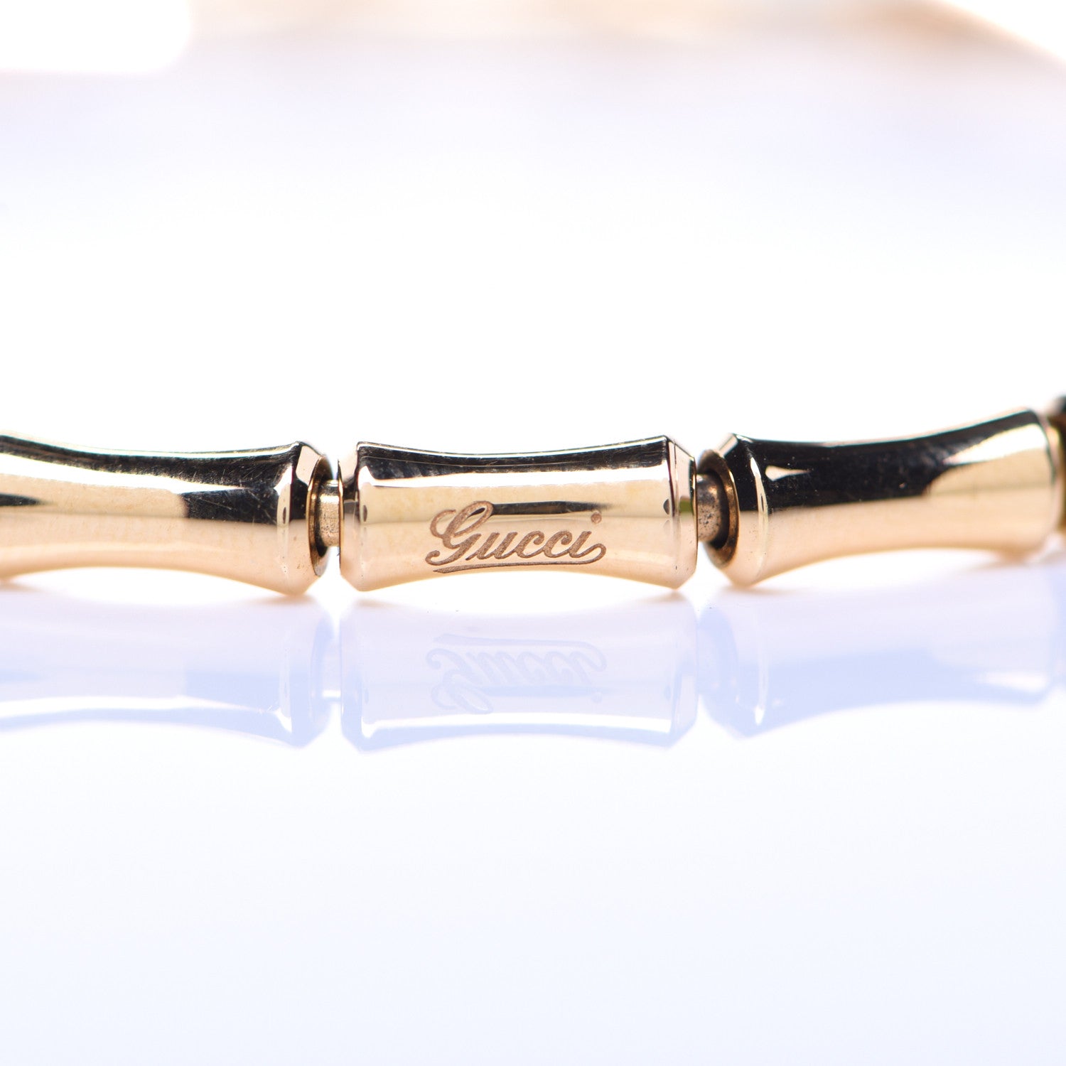 Gucci 18K Yellow Gold Small Bamboo Spring Bracelet 17 4 of 8