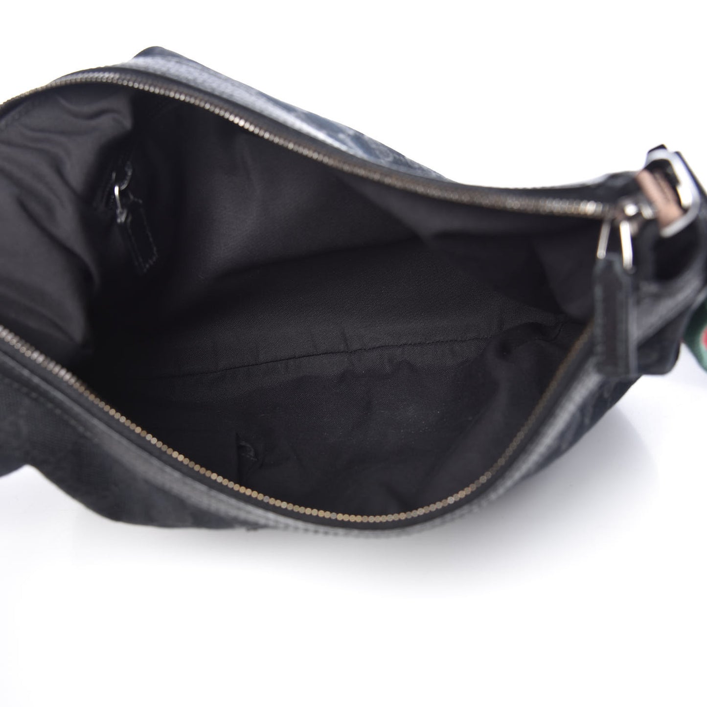 Monogram Web Medium Half Moon Hobo Black