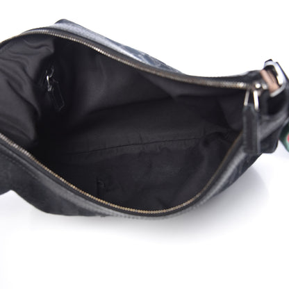 Gucci Monogram Web Medium Half Moon Hobo Black 5 of 9
