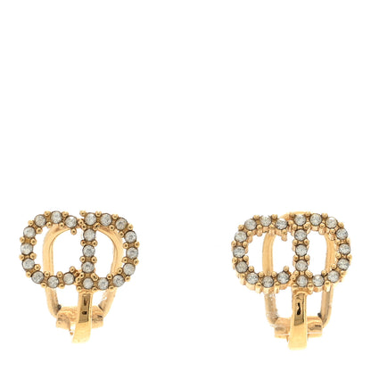 Christian Dior Crystal Clair D Lune Clip On Earrings Gold 1 of 5