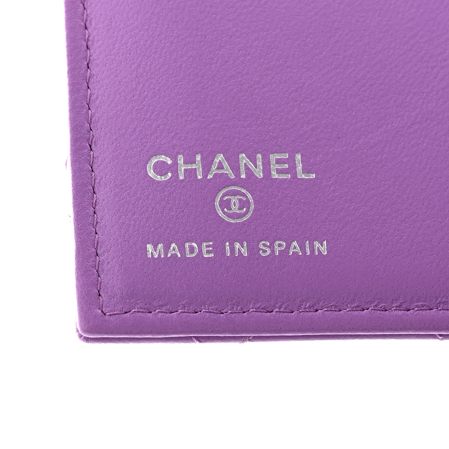 Lambskin Quilted Passport Holder Purple