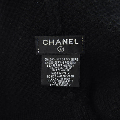 Chanel Cashmere CC Beanie Hat Black 3 of 4