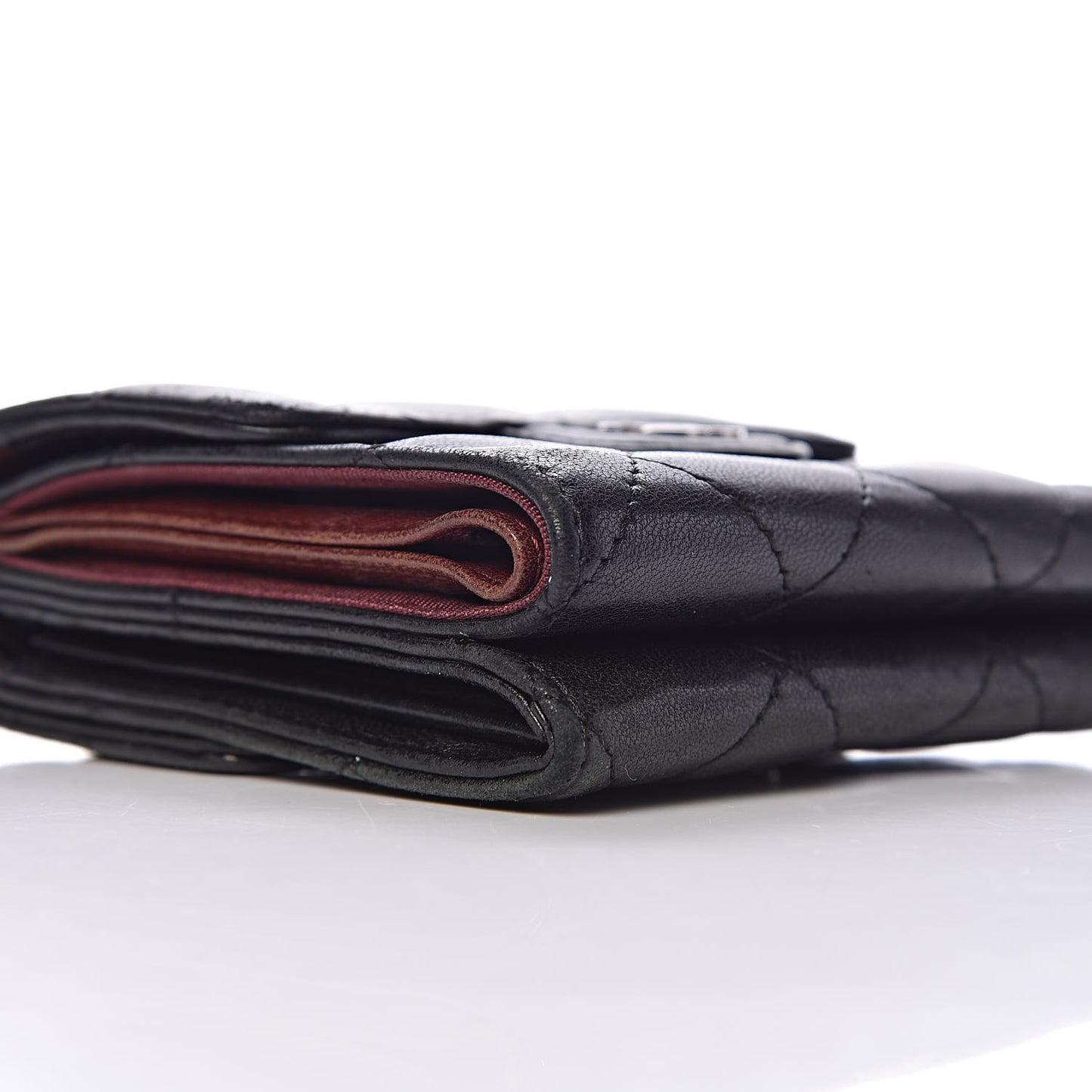 Lambskin Quilted Double Sided Wallet Black