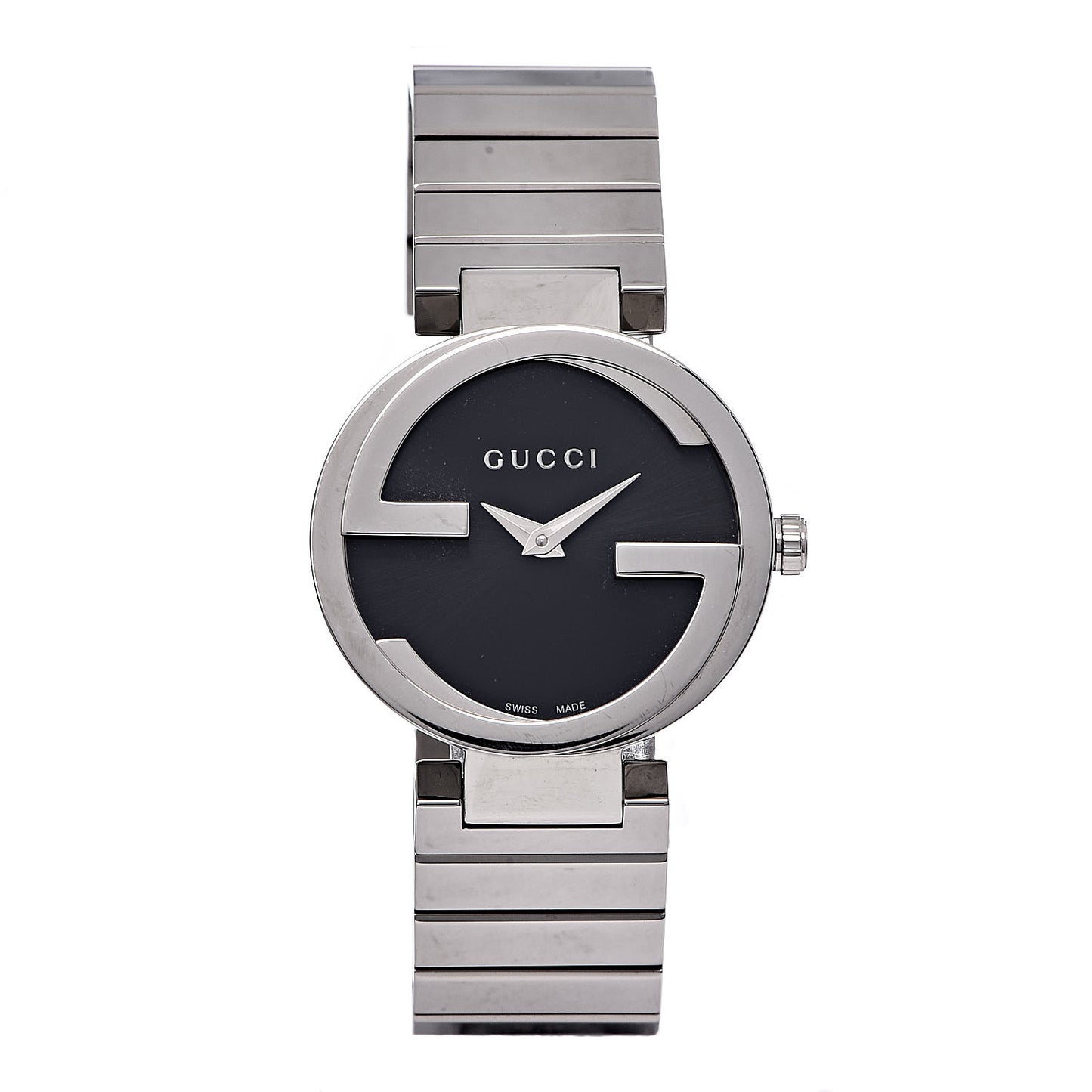 Stainless Steel 28mm Interlocking G Quartz Watch Black