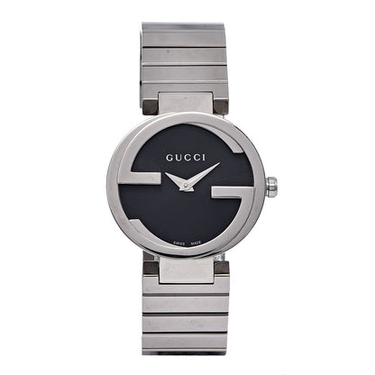 Gucci Stainless Steel 28mm Interlocking G Quartz Watch Black 1 of 12