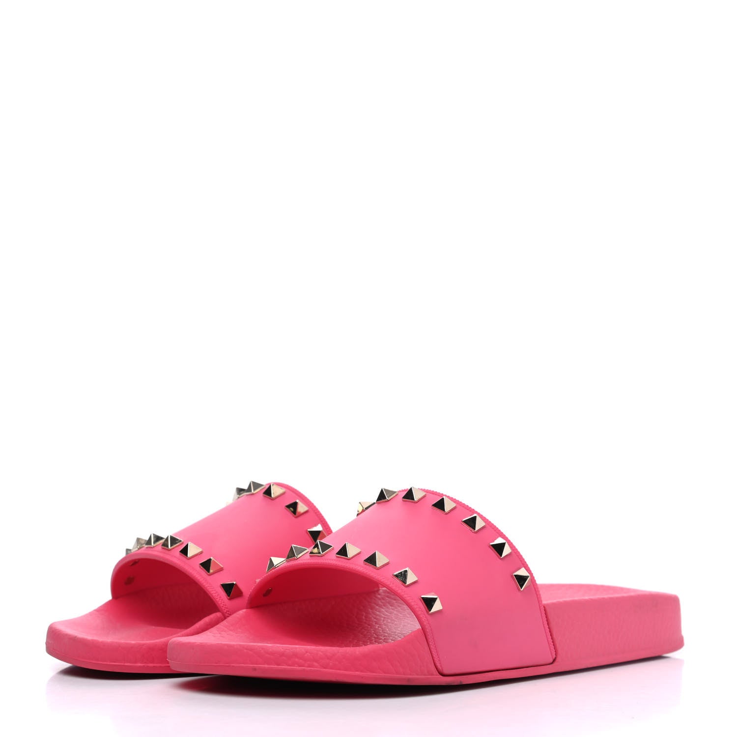 Valentino Garavani Rubber Rockstud Slide Sandals 39 Shadow Pink 3 of 16