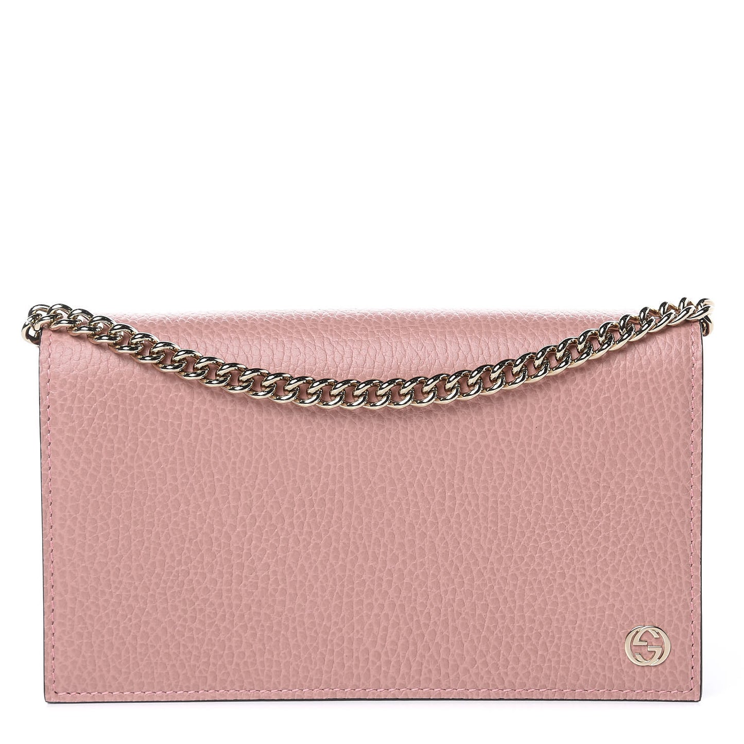 Dollar Calfskin Medium Betty Chain Wallet Soft Pink