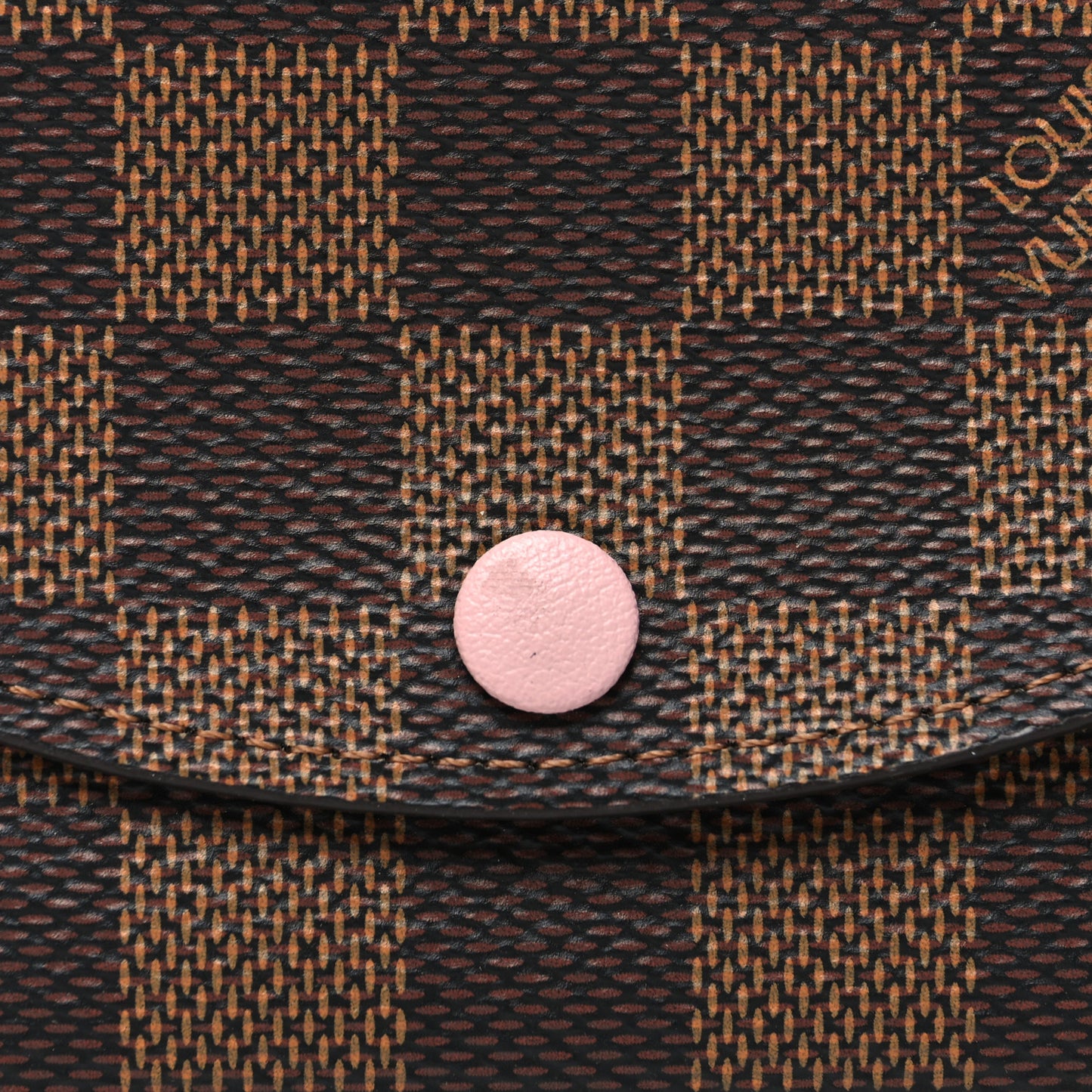 Damier Ebene Rosalie Coin Purse Rose Ballerine