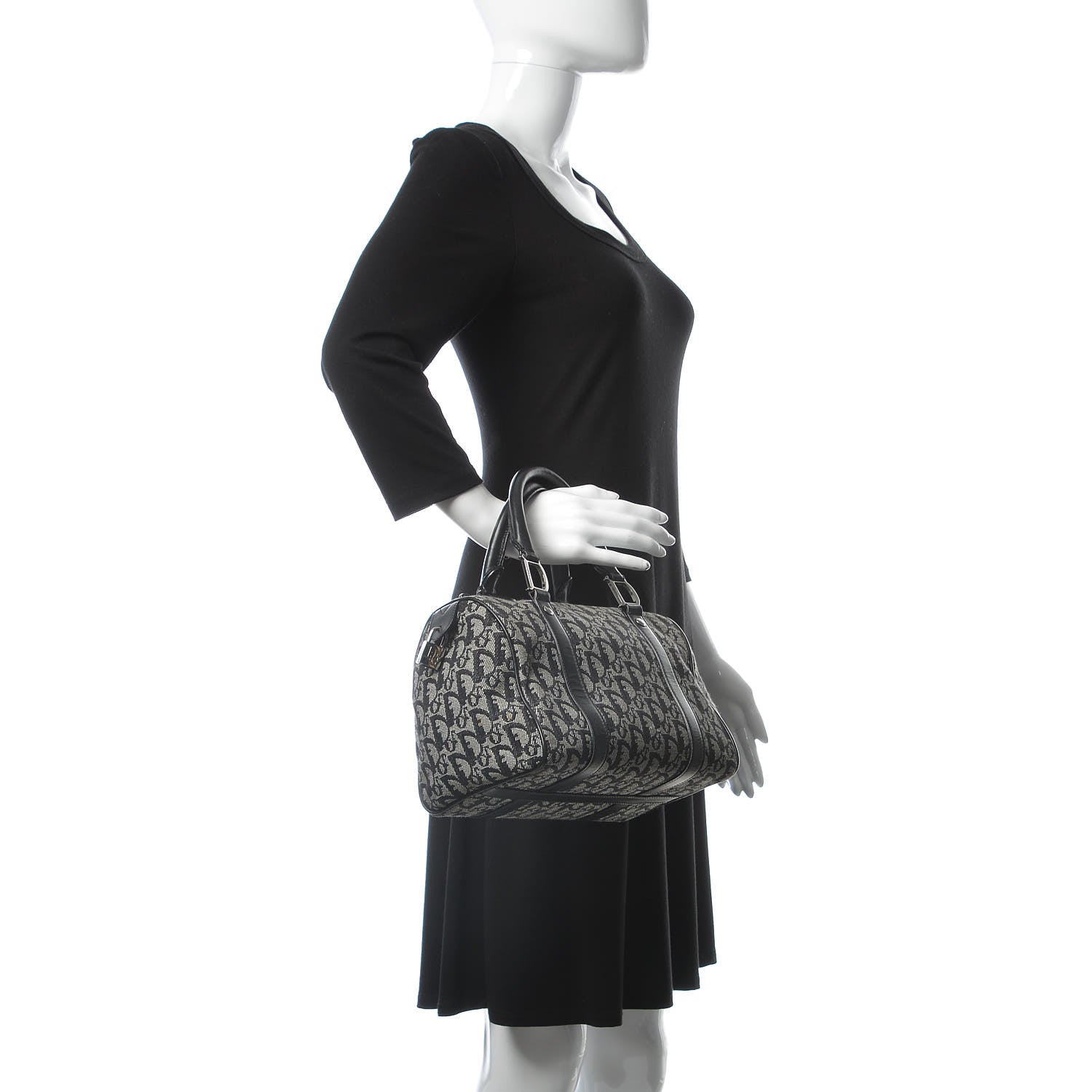 Christian Dior Monogram Boston Black 2 of 10