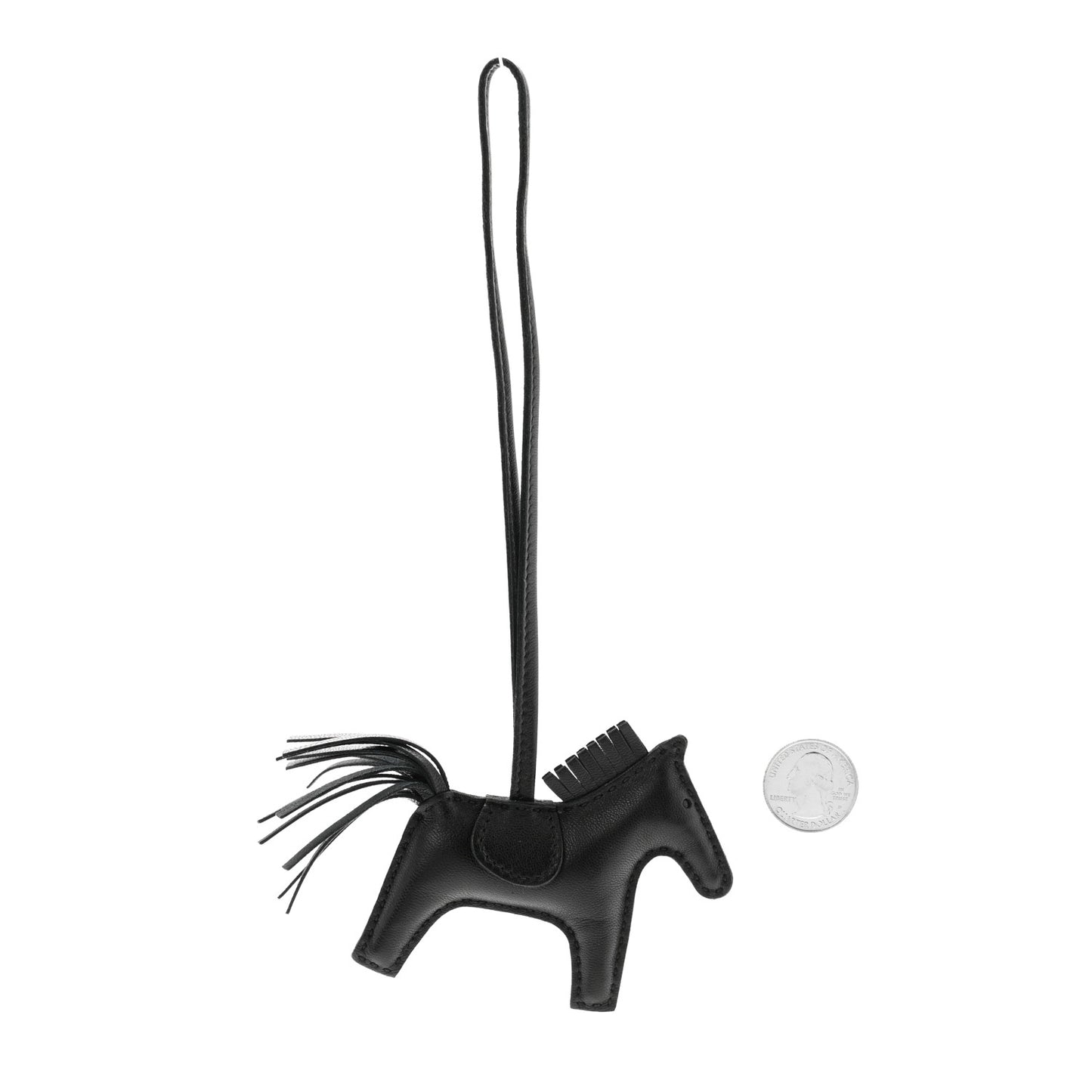Milo Lambskin Grigri Rodeo Horse Bag Charm PM So Black