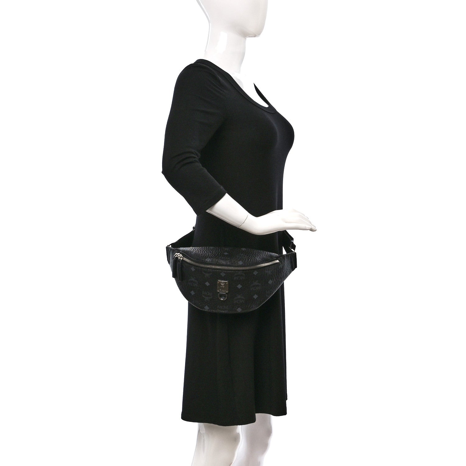 MCM Visetos Small Stark Belt Bag Black 3 of 8
