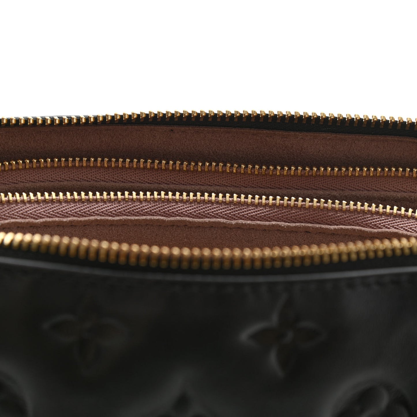 Lambskin Embossed Monogram Coussin PM Black