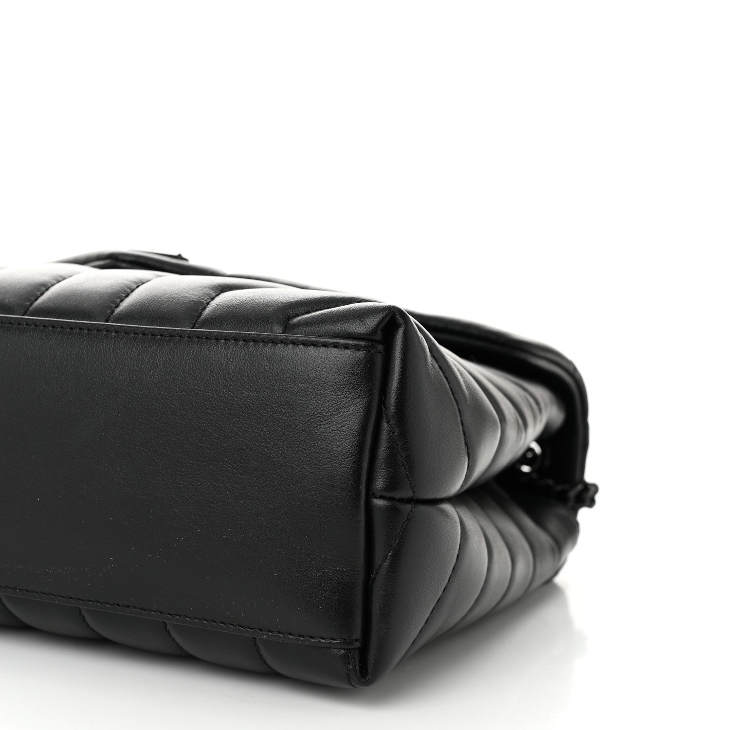 Saint Laurent Calfskin Y Quilted Monogram Monochrome Small Loulou Chain Satchel Black 10 of 11