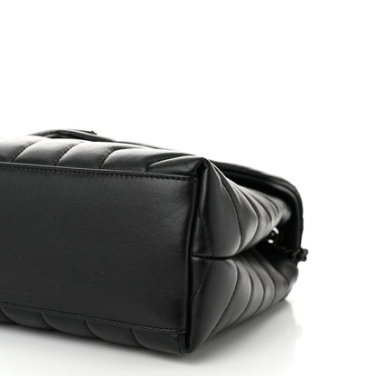 Saint Laurent Calfskin Y Quilted Monogram Monochrome Small Loulou Chain Satchel Black 10 of 11
