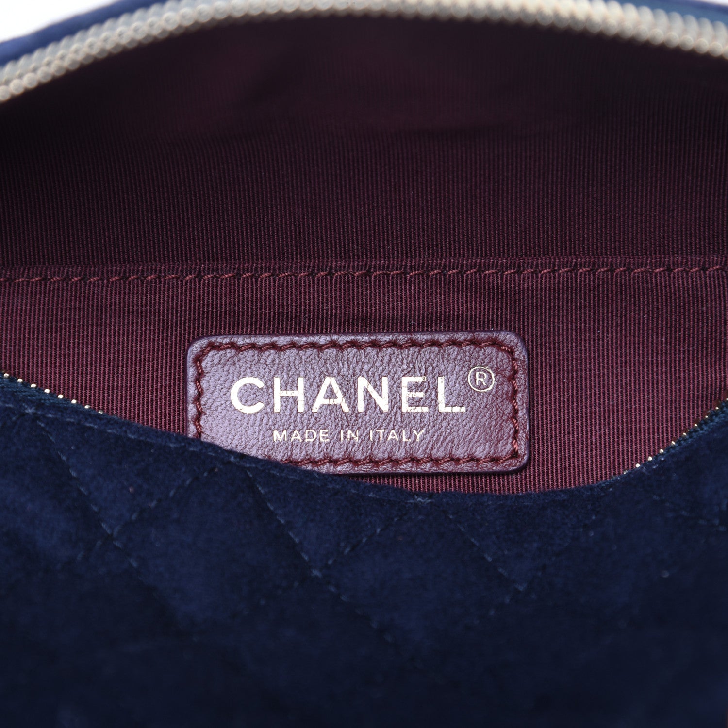 Chanel Wool Lambskin Quilted Paris Hamburg Charms Waist Bag Dark Navy 8 of 13