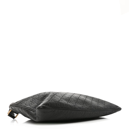 Gucci Guccissima Medium Flat Messenger Bag Black 4 of 10