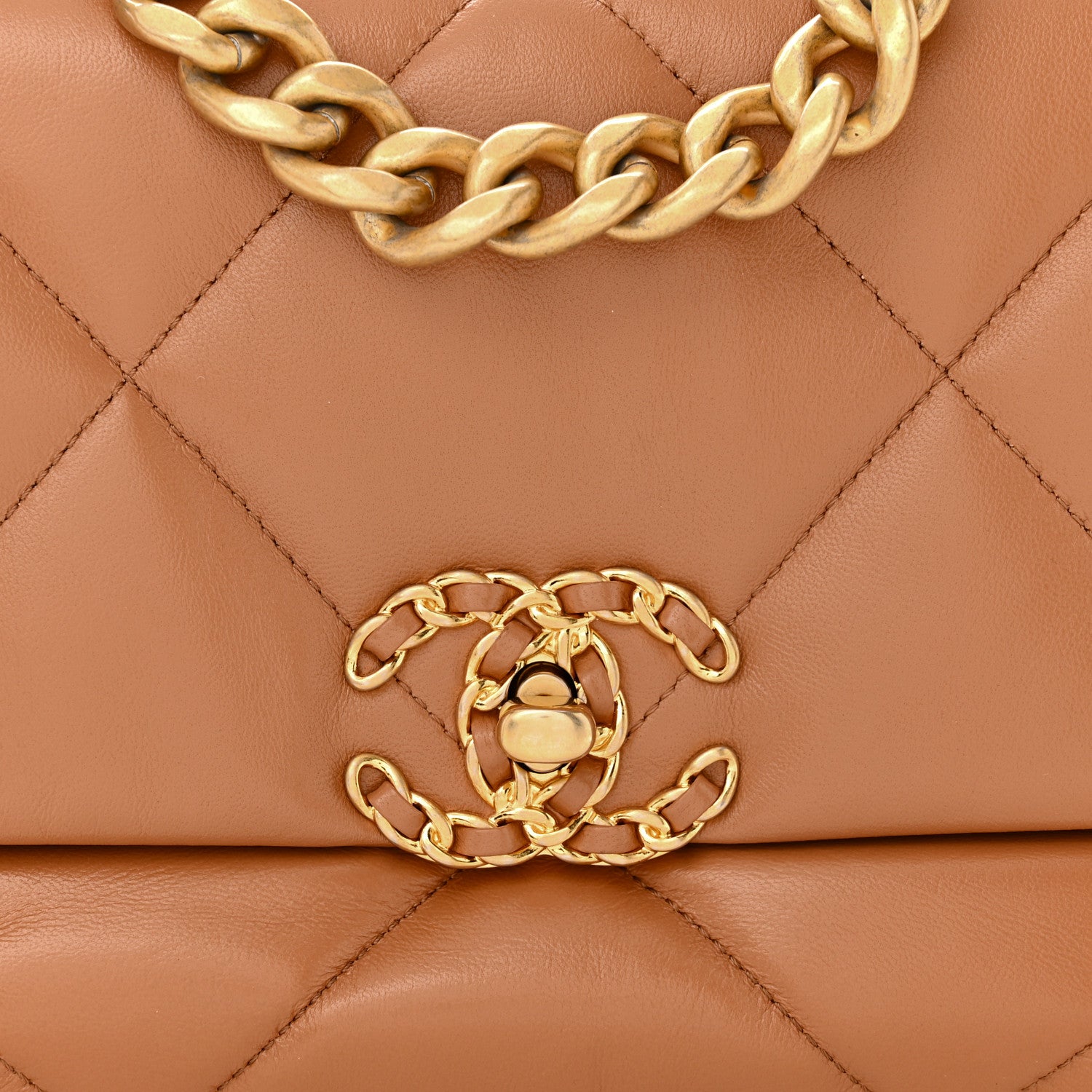 Chanel Lambskin Quilted Medium Chanel 19 Flap Brown 8 of 11