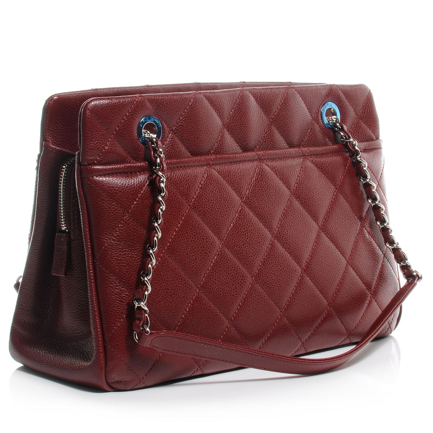 Soft Caviar Timeless Medium Shopping Tote Dark Red