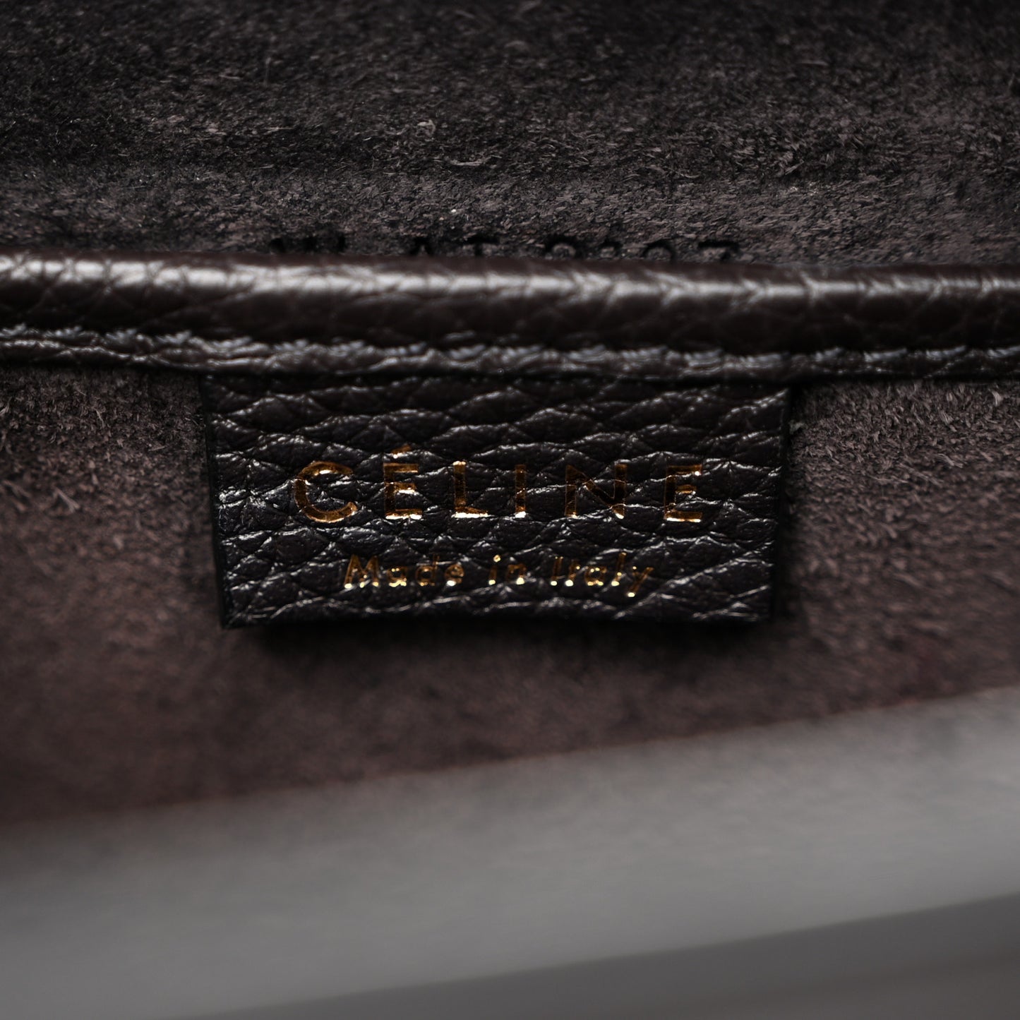 Drummed Calfskin Nano Luggage Liquorice