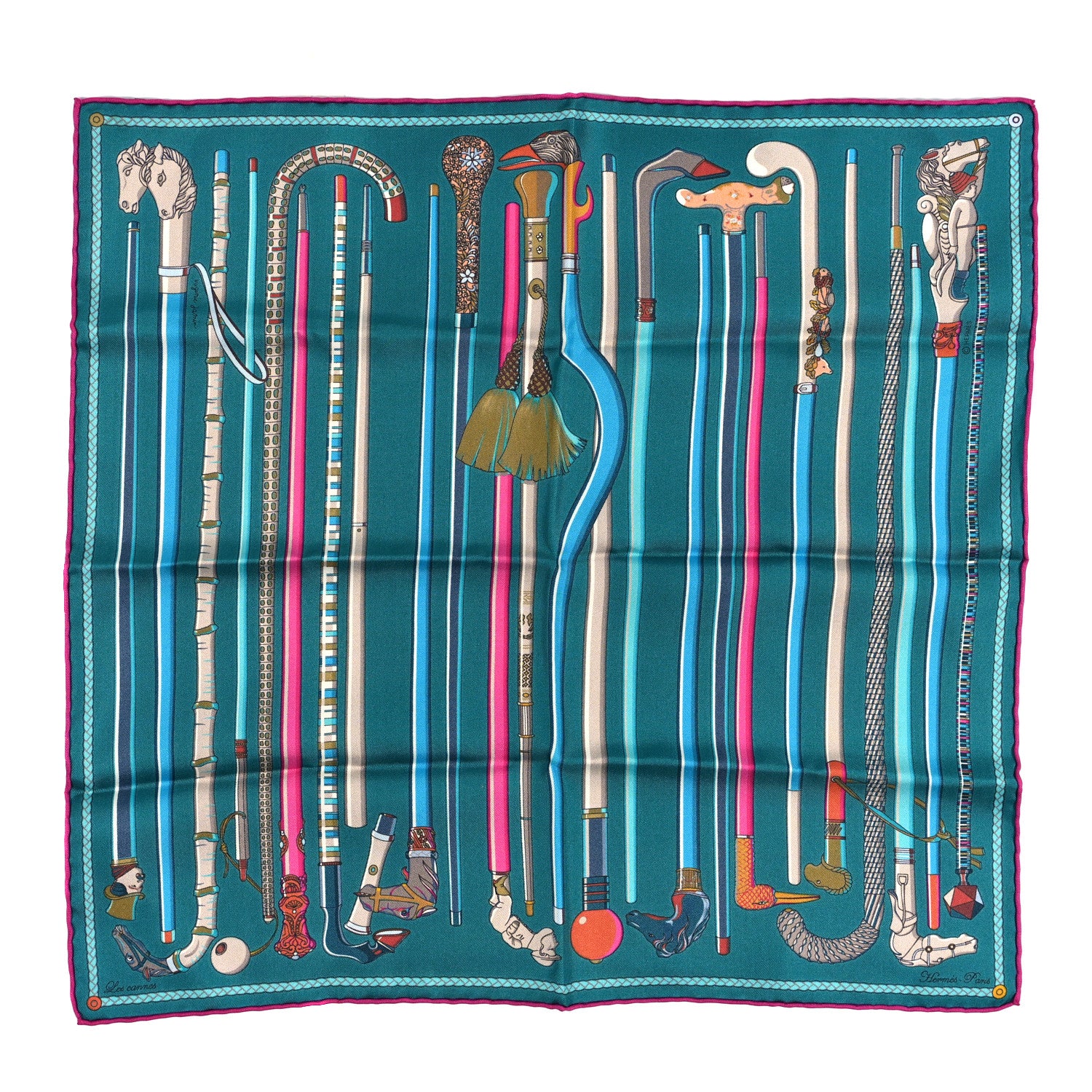 Hermes Silk Les Cannes 90 Scarf 1 of 5